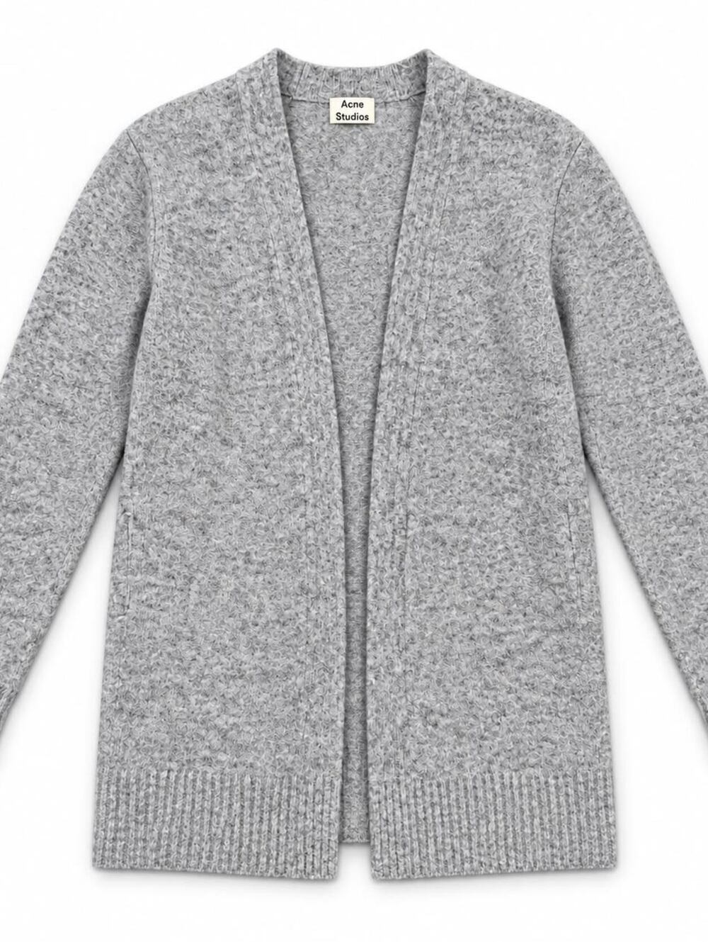 Acne Studio Gray knit open-front cardigan